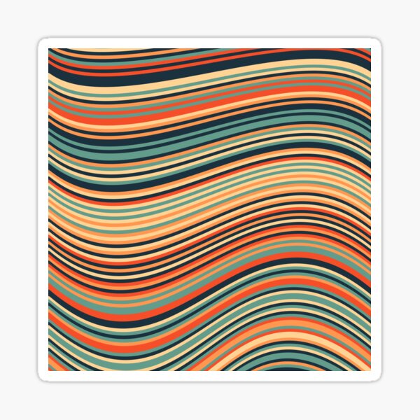Vista previa del artículo con la obra «Ondas de verano hippies y alegres de los años 60 y 70», diseñado y vendido por bitart.