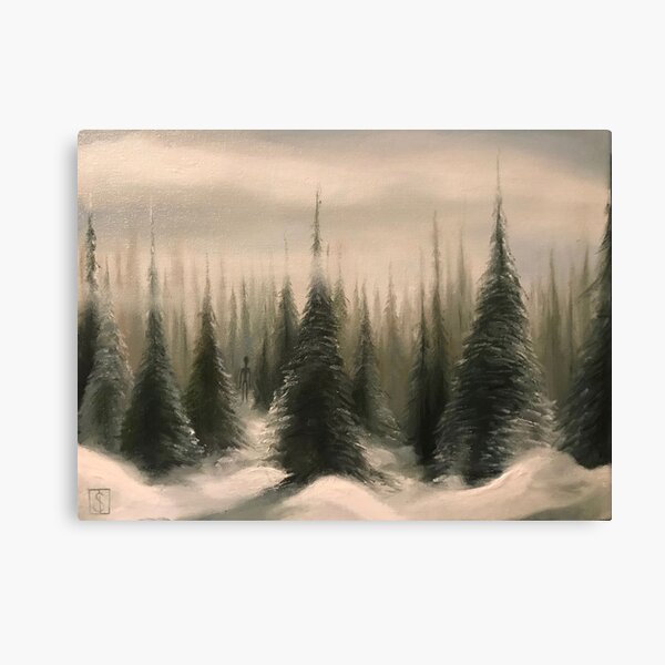 Item preview, Alien Forest oil painting Oregon Trees designed and sold by OutsiderArtist.