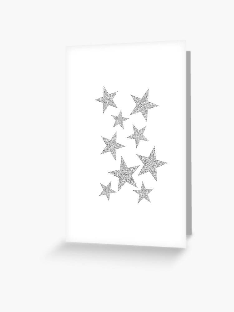 silver glitter stars Greeting Card for Sale by jaceyerin