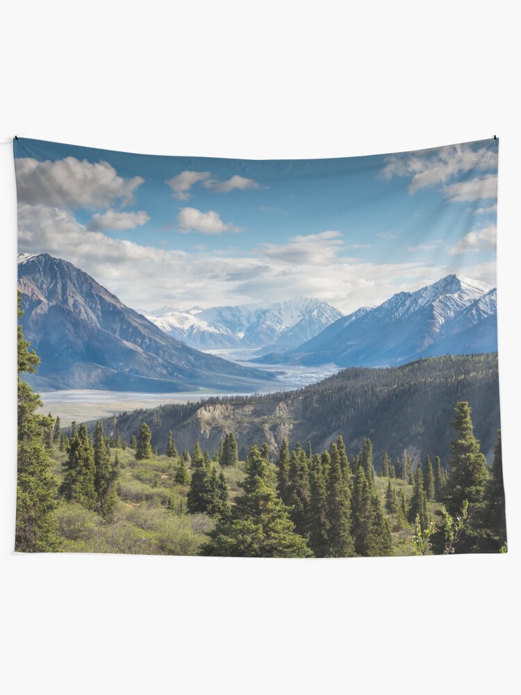 Alternate view of Forest Mountains River National Park Nature Photography Wall Art Tapestry