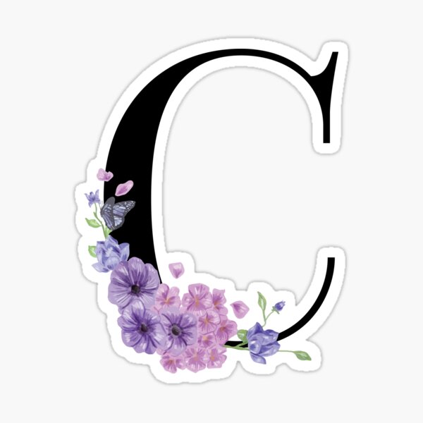 Item preview, Purple Floral Letter C designed and sold by BuffyDesign.