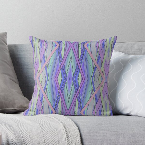 Purple Multi Woven Diamond Stripes Throw Pillow