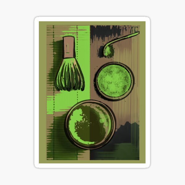 Matcha Green Tea - Japanese Tea Ceremony Illustration Sticker