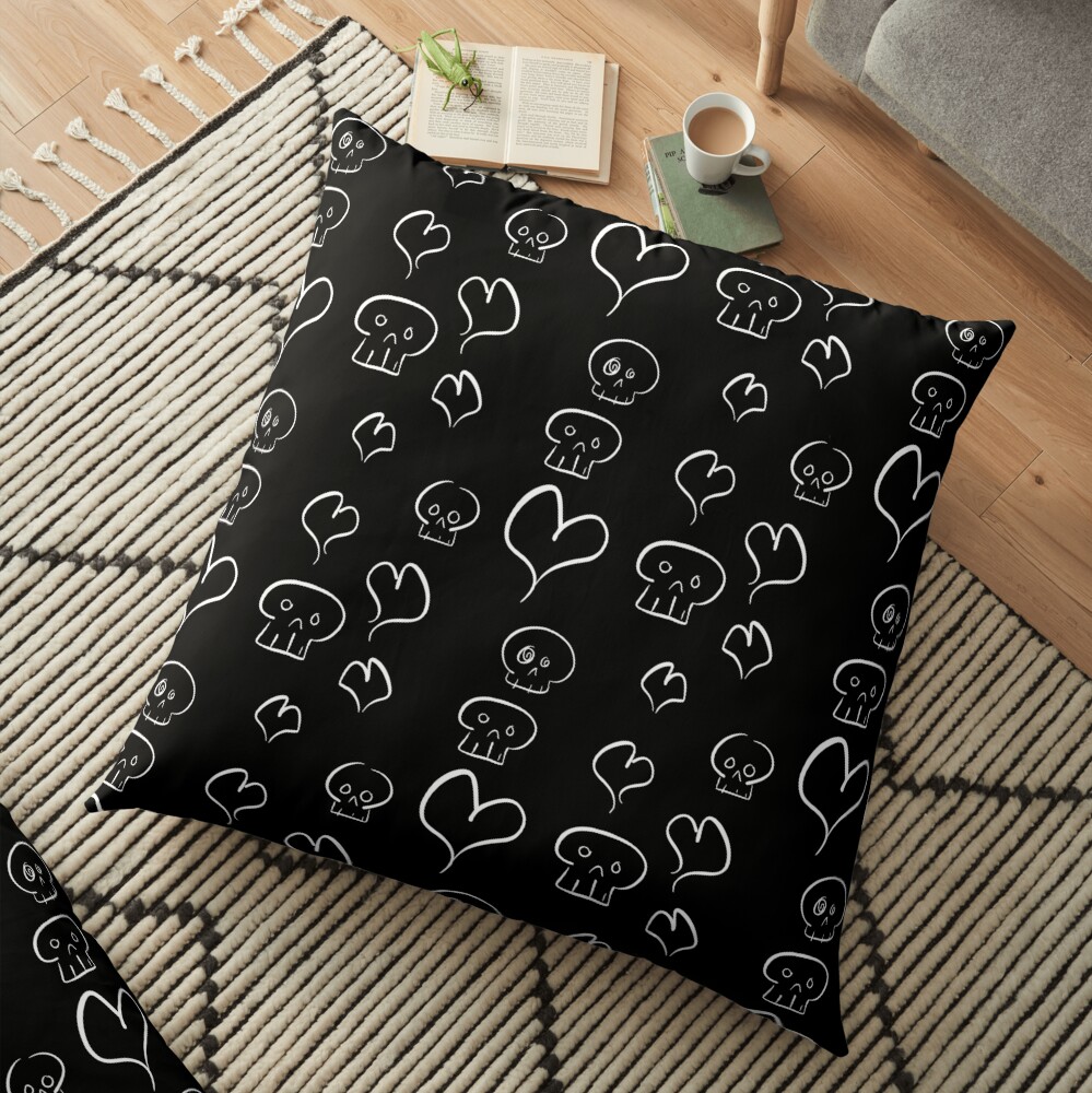 Hearts + Skulls Floor Pillow