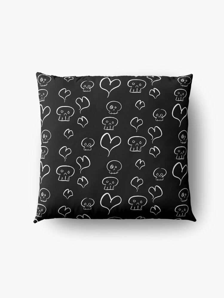 Alternate view of Hearts + Skulls Floor Pillow