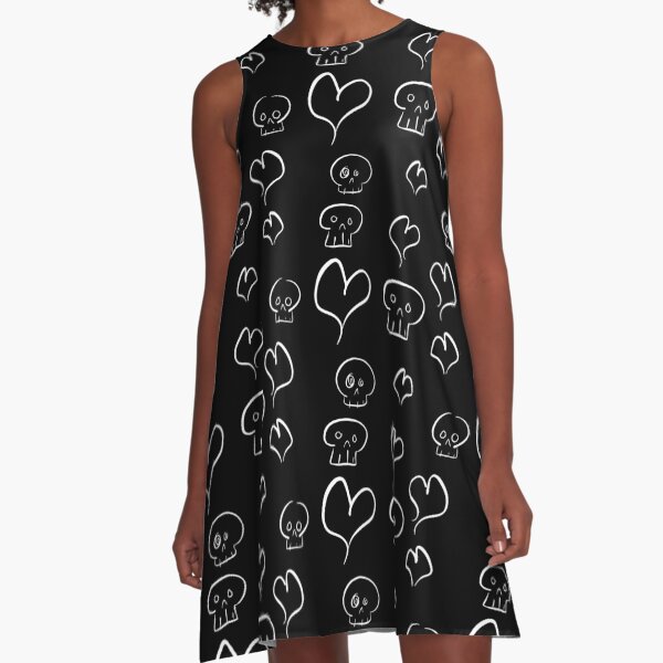 Hearts + Skulls A-Line Dress