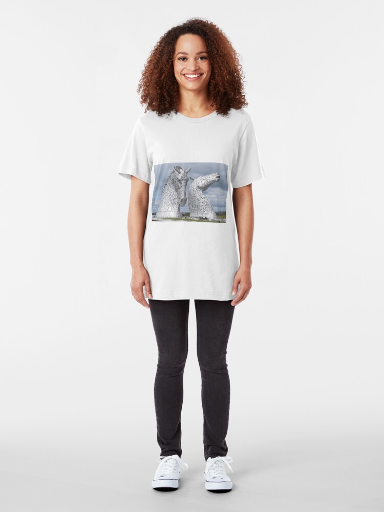 Alternate view of The Kelpies gifts , Helix Park, Scotland Slim Fit T-Shirt