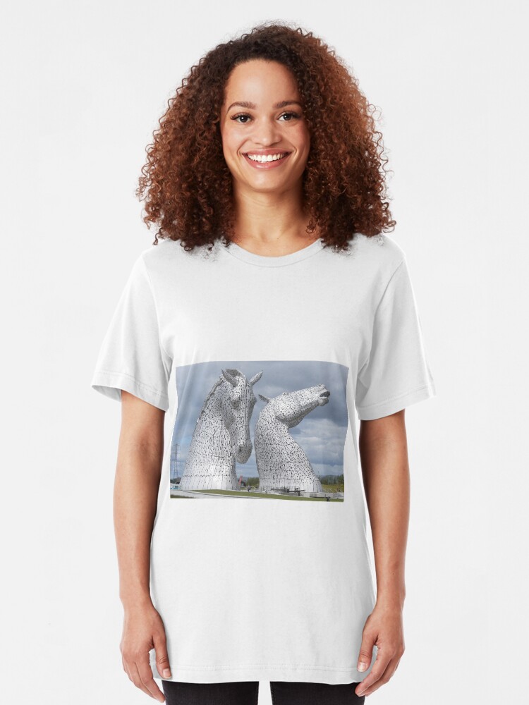 Alternate view of The Kelpies gifts , Helix Park, Scotland Slim Fit T-Shirt