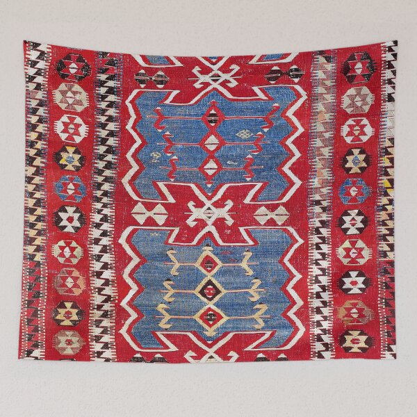Item preview, Obruk Konya Central  Anatolian Kilim Print designed and sold by Vicky Brago-Mitchell®.