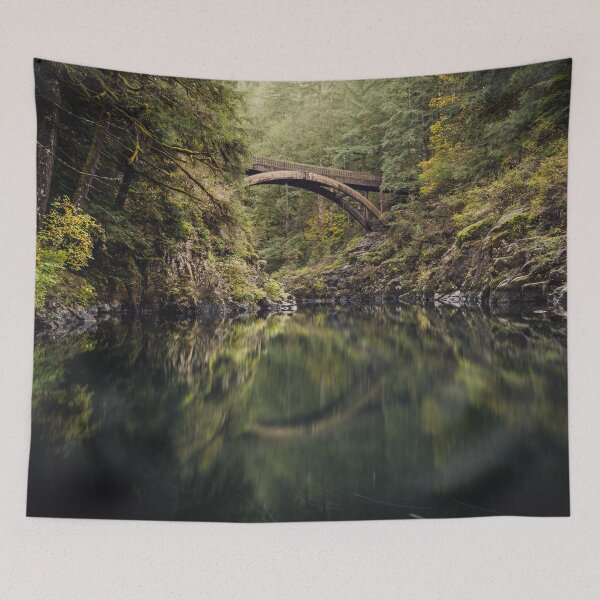Aperçu de l'œuvre Pacific Northwest Dreams - Reflet d'un pont forestier créée et vendue par artcascadia.