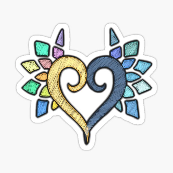 Combined Hearts (White) Sticker