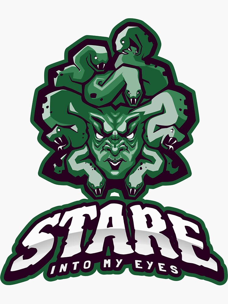 "Stare Into My Eyes, Medusa Dungeons & Dragons, Fantasy, RPG" Sticker by enduratrum