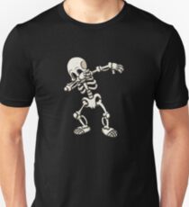 Tupfendes menschliches Skelett-Geschenk für Halloween Slim Fit T-Shirt