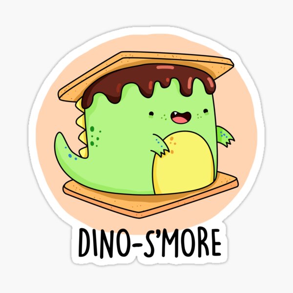Dino-S'more Food Pun Sticker