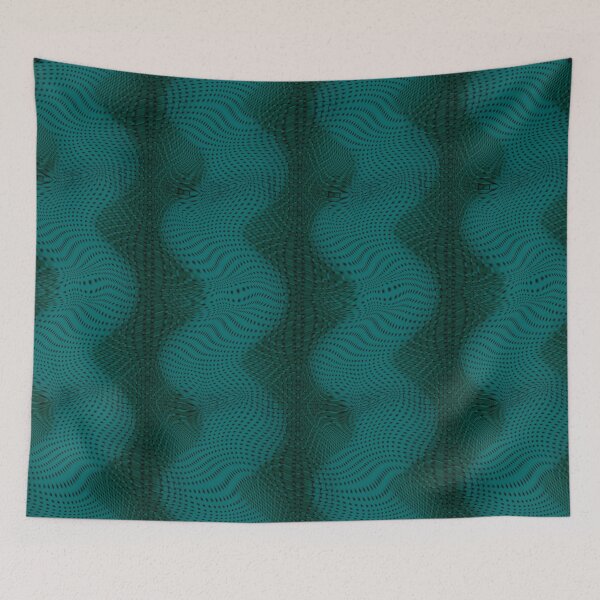 Item preview, Cyan curves and ball to crooked jute upon dark fund designed and sold by ShapesColors.