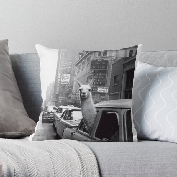 New York Llama Throw Pillow