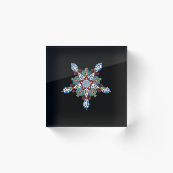 Lotus Flower Mandala Acrylic Block