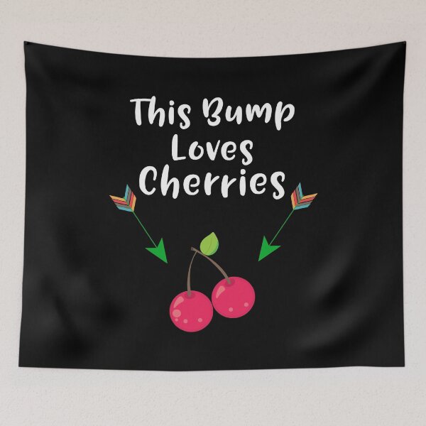 Item preview, This Baby Bump Loves Cherries Funny Pregnancy Craving Announcement Design designed and sold by SpiritWestDesig.