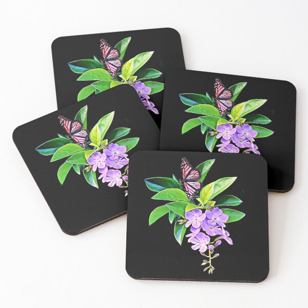 Item preview, Purple, Flowers, Green Leaves, Colorful, Butterfly, Pattern Design designed and sold by Geo  Artwork.