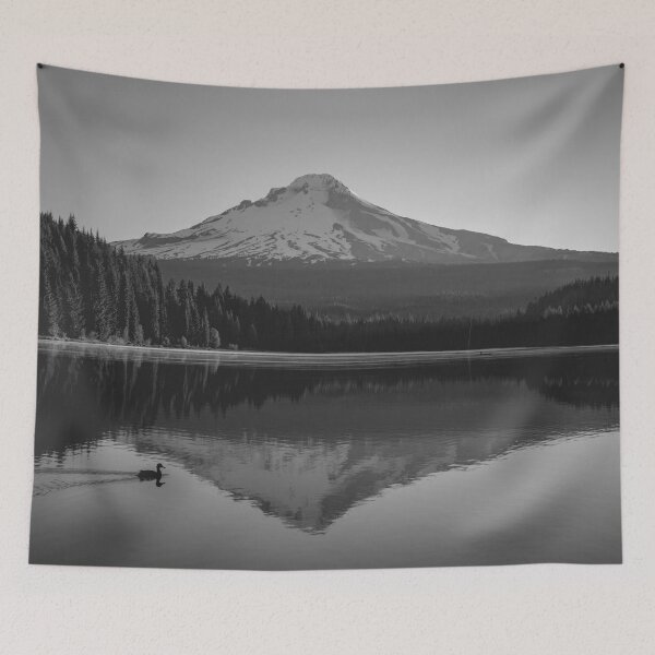 Item preview, A Fine Mountain Lake  Black and White designed and sold by artcascadia.