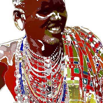 Artwork thumbnail, "Maasai Man" | Life In The Masai Mara by LiseHoltArt