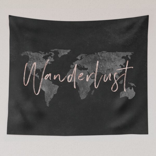 Item preview, Rose Gold Wanderlust World Map - 65/365 designed and sold by artcascadia.