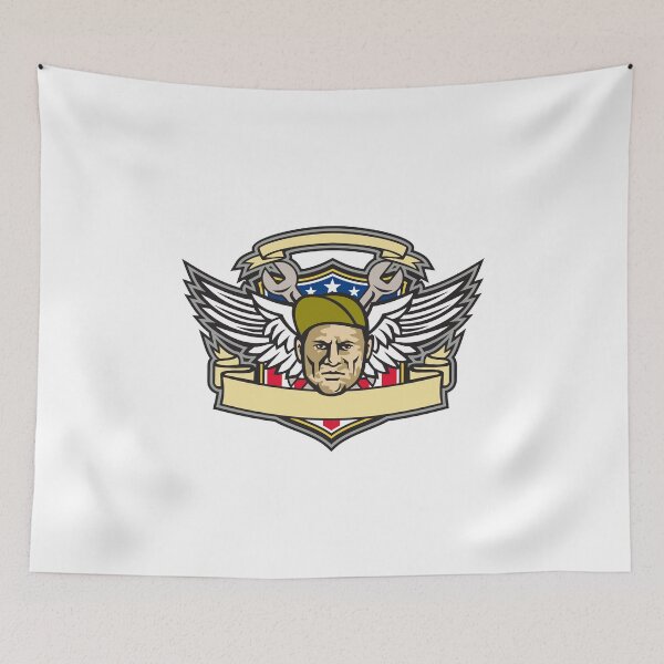 Item preview, American Crew Chief Shield Mascot designed and sold by patrimonio.