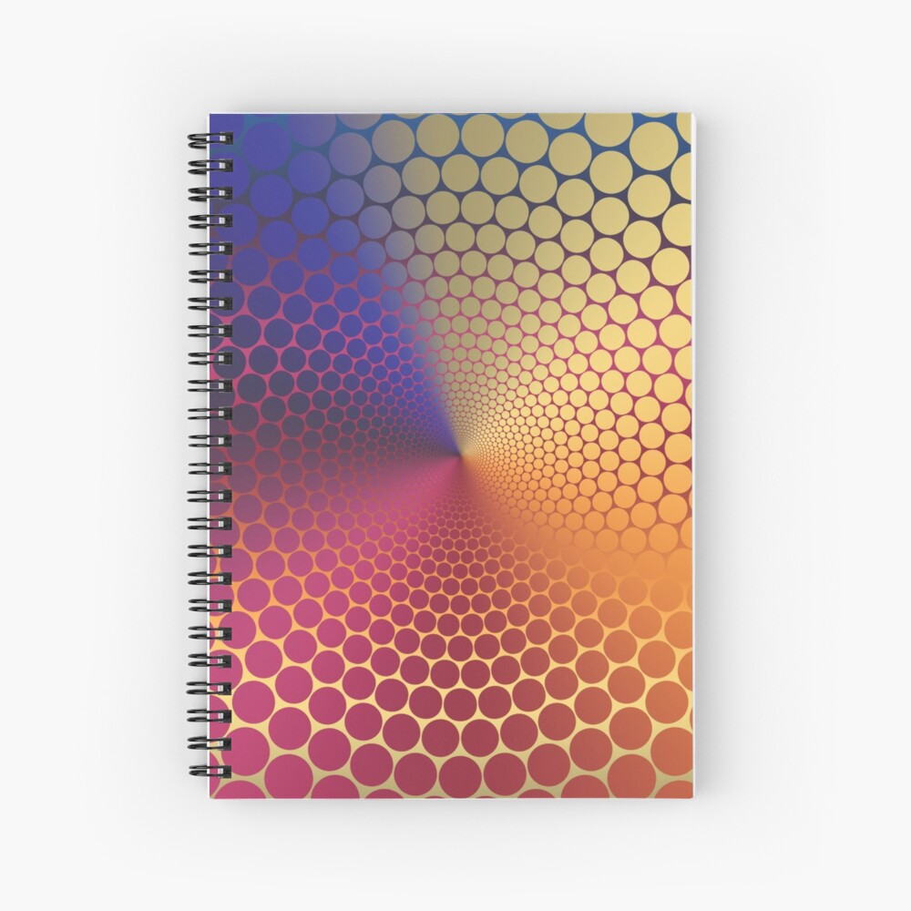 Optical Illusion Angle Gradient on Linear Gradient Spiral Notebook