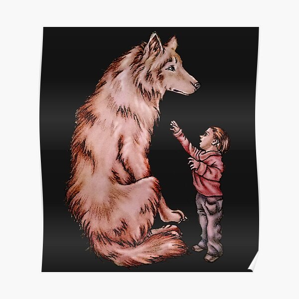 Poster Dessin Anime Enfant Avec Dessin De Loup Par Artistrybylm Redbubble