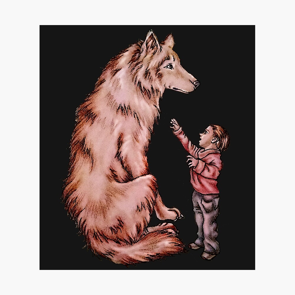 Poster Dessin Anime Enfant Avec Dessin De Loup Par Artistrybylm Redbubble