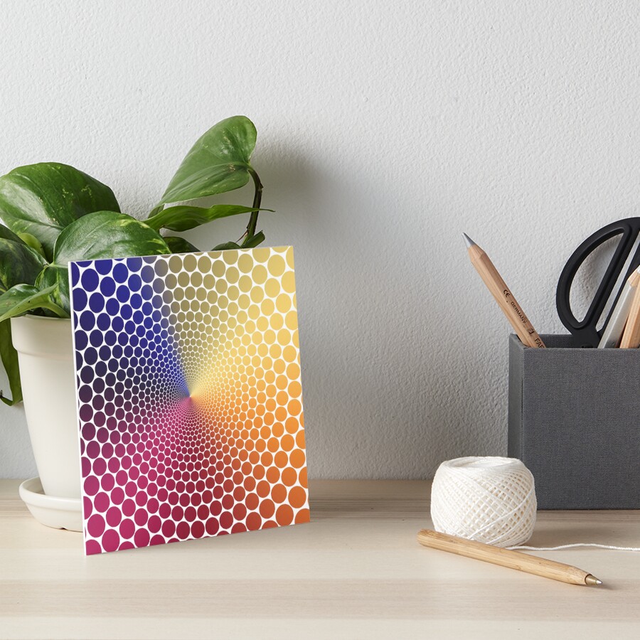 Optical Illusion Angle Gradient on White Art Board Print