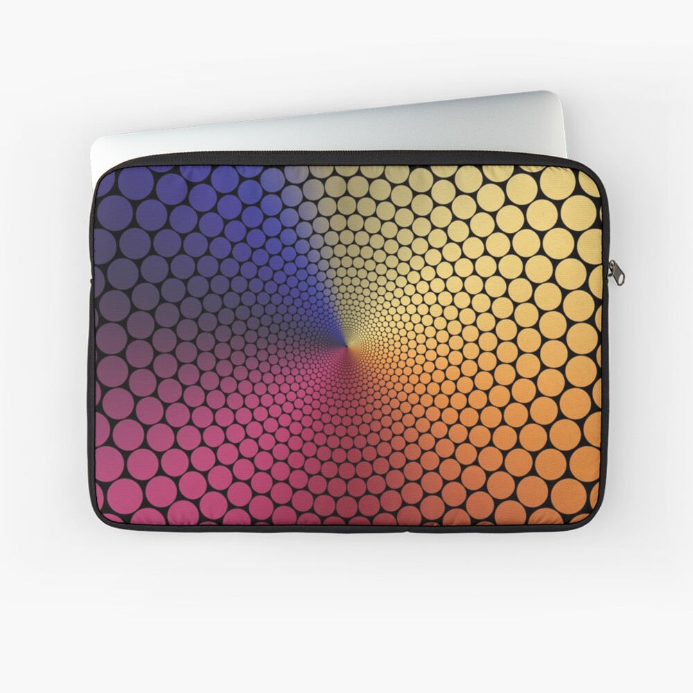 Optical Illusion Angle Gradient on Black Laptop Sleeve