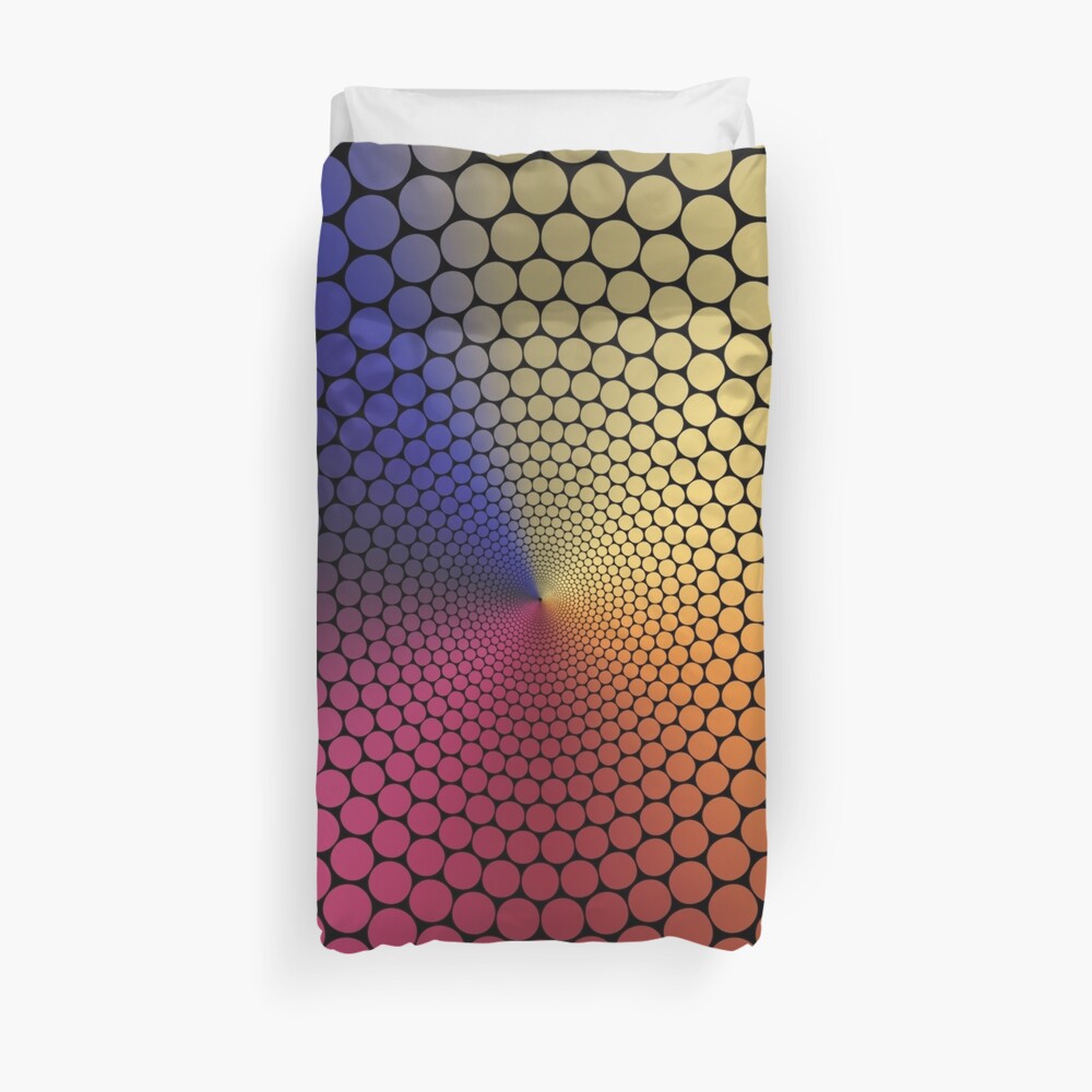 Optical Illusion Angle Gradient on Black Duvet Cover
