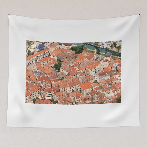Item preview, old stone buildings and Saint Nicholas church Kotor town Montenegro designed and sold by goceris.