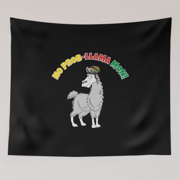 Item preview, No Prob Llama Mon Funny Reggae Jamaica Rasta Pun Illustration designed and sold by KNUXX Shop.