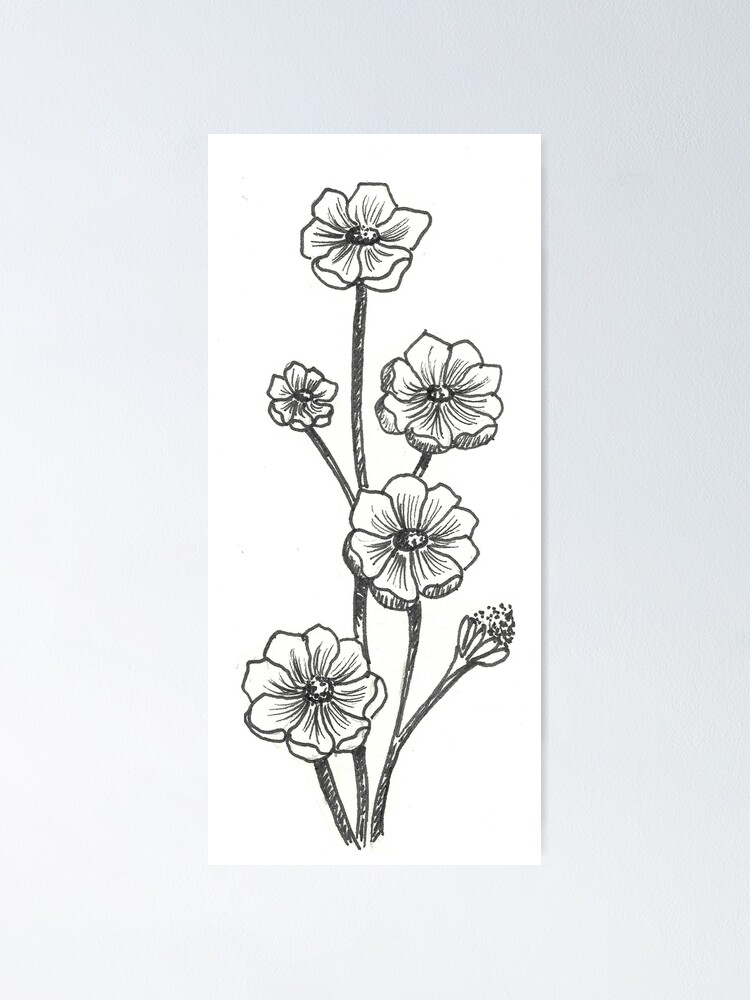 Hand-drawn floral lineart | Poster