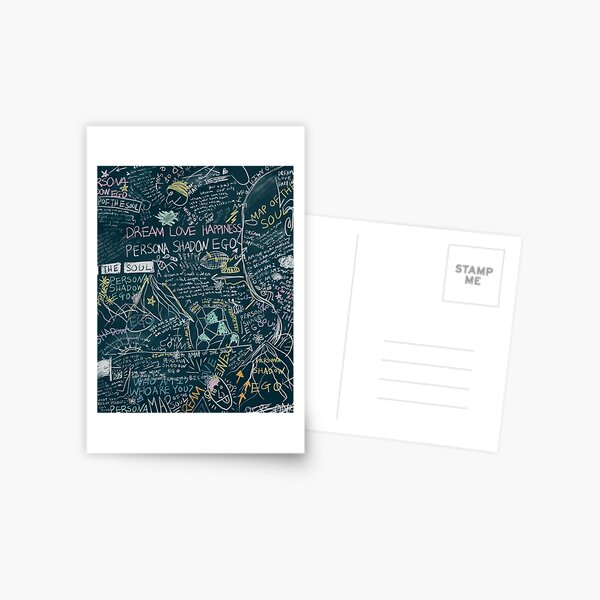 BTS PERSONA Map of the Soul RM Chalkboard Graphic Postcard