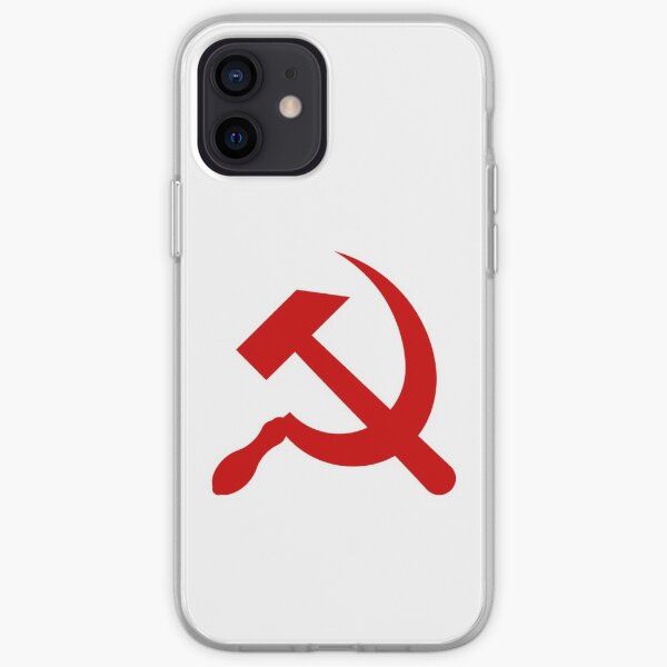 A #red #hammer and #sickle, in the shape it appeared (in gold) on the #Soviet Unions flag from 1955 to 1991 iPhone Soft Case