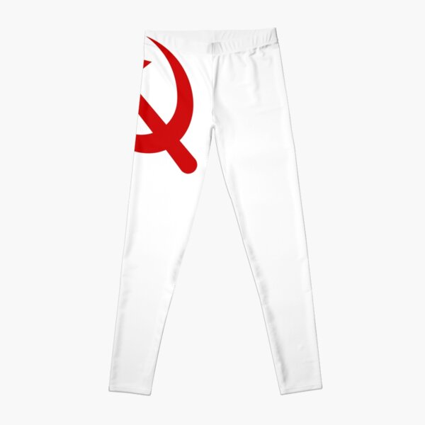 A #red #hammer and #sickle, in the shape it appeared (in gold) on the #Soviet Unions flag from 1955 to 1991 Leggings