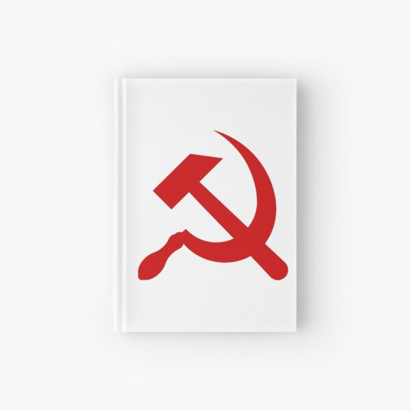 A #red #hammer and #sickle, in the shape it appeared (in gold) on the #Soviet Unions flag from 1955 to 1991 Hardcover Journal