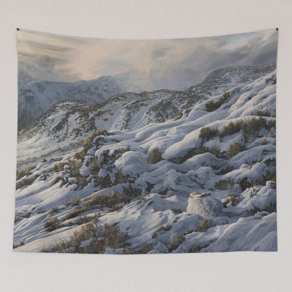 Item preview, Winter Mountain Hare - Snow covered mountains designed and sold by martinridleyart.