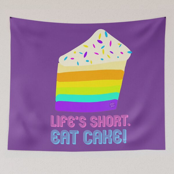Item preview, LIFE IS SHORT EAT CAKE Sticker designed and sold by aydapadi.