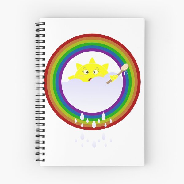 Item preview, illustration on a sun bathe in the clouds and a rainbow appeared also designed and sold by Desenatorul1976.