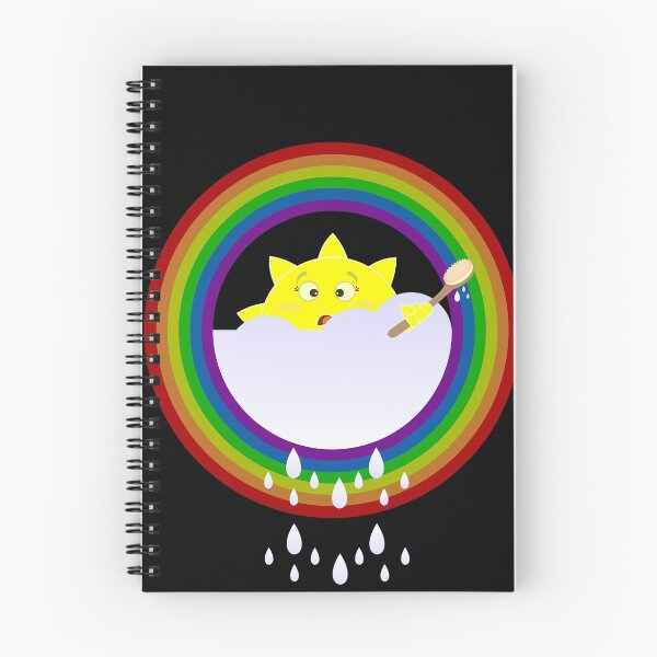 Item preview, illustration on a sun bathe in the clouds and a rainbow appeared also designed and sold by Desenatorul1976.
