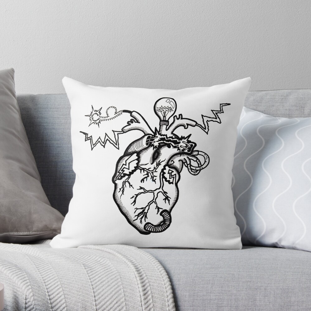 SHOCKING! The Electric Heart Throw Pillow