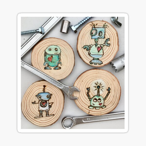 mini robots Sticker