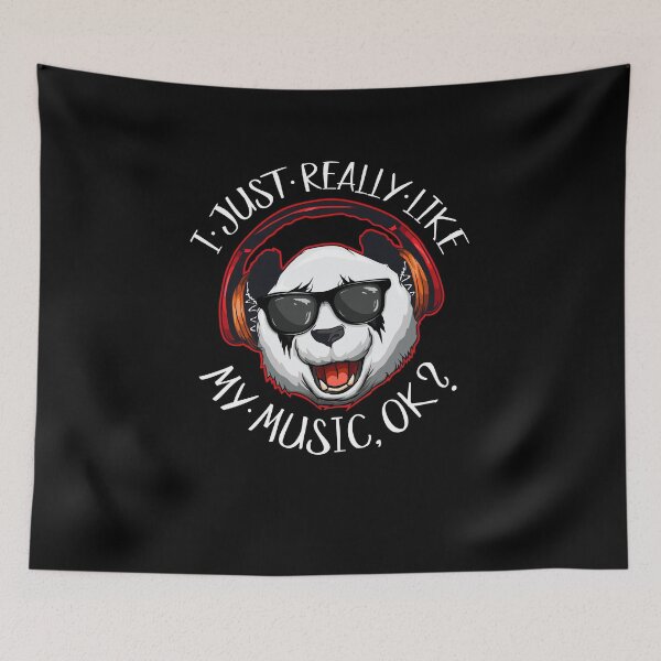 Item preview, I Just Really Like My Music, Ok? Hipster Panda Headphones and Sunglasses designed and sold by Skizzenmonster.