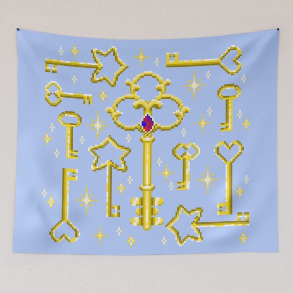Item preview, Kawaii key pixel art pattern designed and sold by Freakfla.
