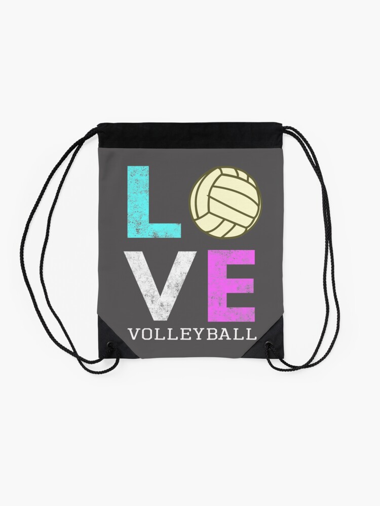 Alternate view of Awesome Girls & Womens Volleyball Gift They LOVE Volleyball Drawstring Bag