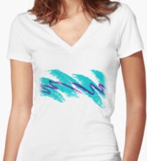 Jazz Solo Paper Cups Women's Fitted V-Neck T-Shirt